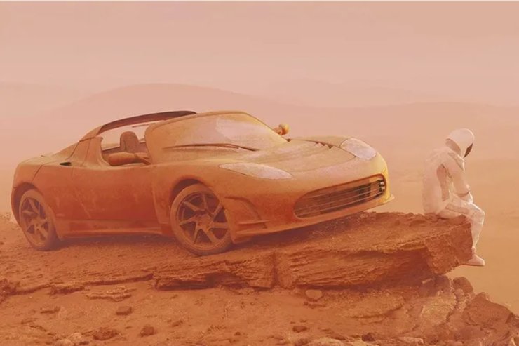 Tesla Roadster, Ілон Маск, Марс
