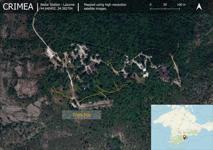 крым снимки, крым на спутника, окопы в крыму