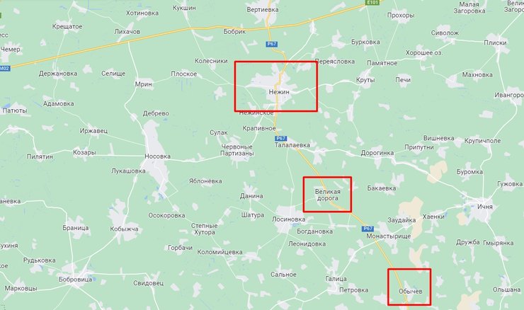 Нежин, Великая дорога, Обычев