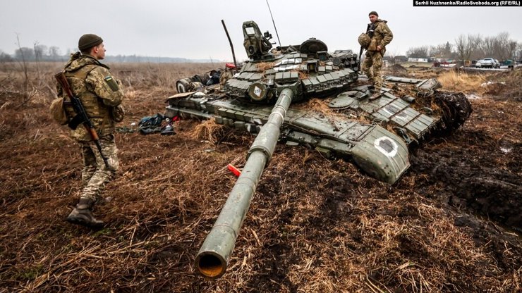 Уничтоженный российский танк, потери врага, потери российской армии, рекорд потерь россиян