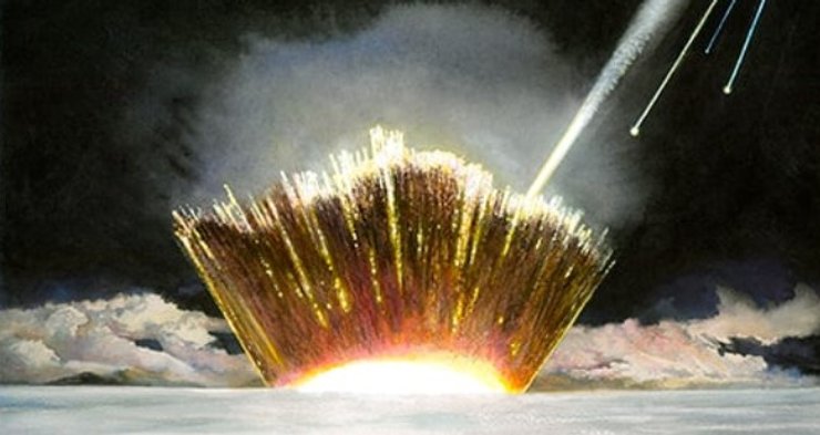 Астероид, падение, лед