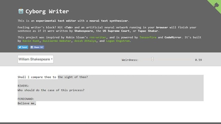 Cyborg Writer, ИИ, текстовый редактор