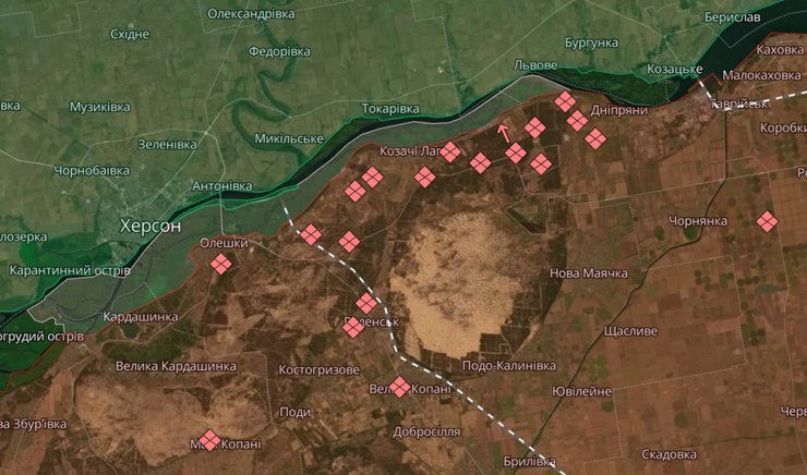 Подразделения ВС РФ, карта Крынки