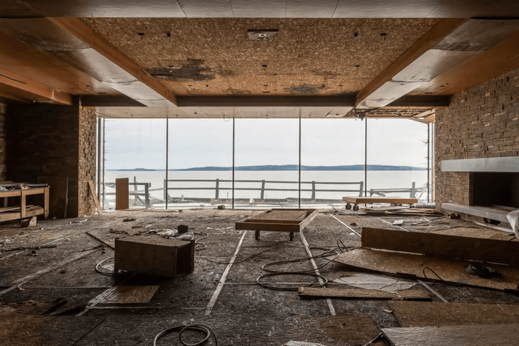 Самый большой особняк в Канаде, заброшенный особняк, руины, самый большой дом, особняк на берегу озера, недостроенный особняк,