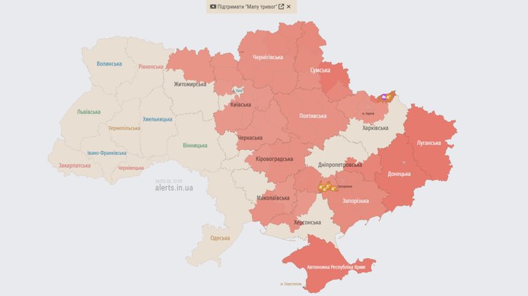Мапа повітряних тривог