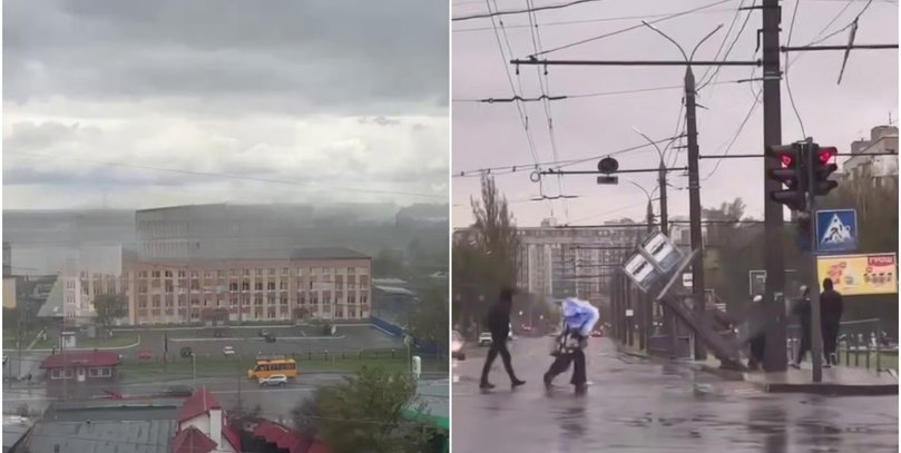 Украину накрыла мощная непогода: ветром срывает крыши, на девушку едва не упал шифер (фото, видео)