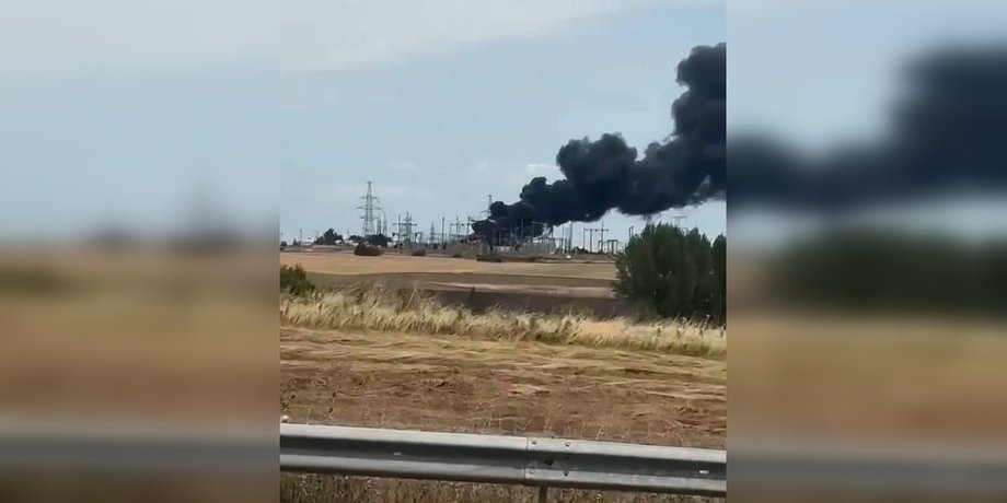 фото пожежі на підстанції Газпрому під Курськом 23 серпня