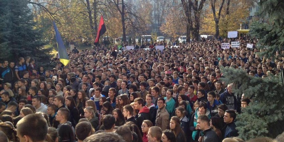 Митинг студентов 15 октября / Фото: Hromadske.tv