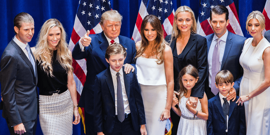 семья дональда трампа, дети трампа, мелания трамп, жена трампа, иванка трамп, инаугурация трампа