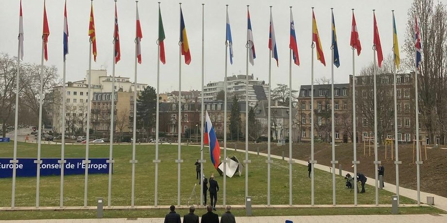 Раду Європи, Росію виключили із Ради Європи, спустили прапор РФ
