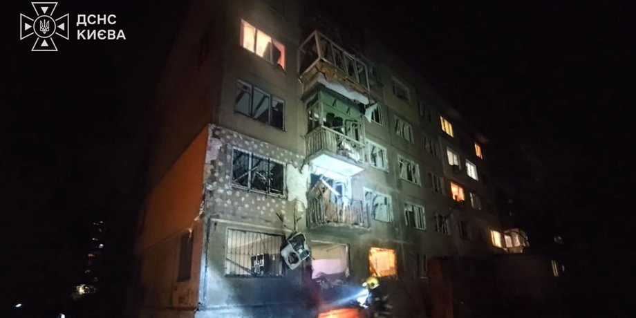 зруйнований будинок у Києві внаслідок атаки РФ 22 вересня