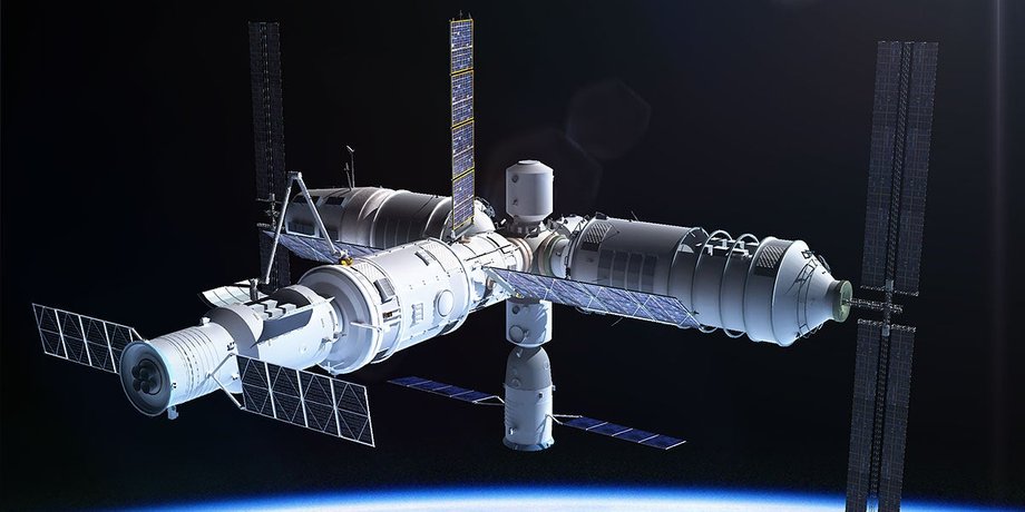 Tiangong Space Station, космос, станция, роботизированная рука,