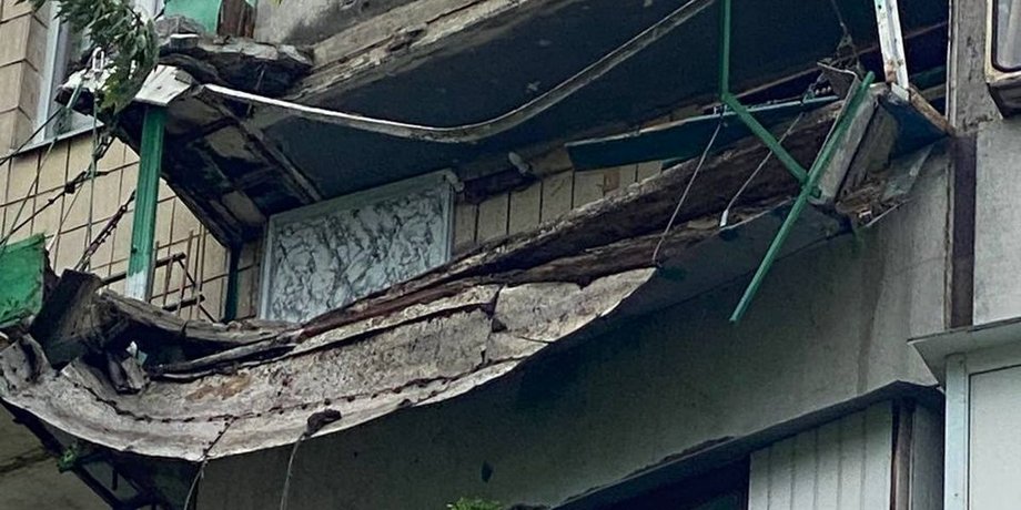 Киев, балкон, обрушение,