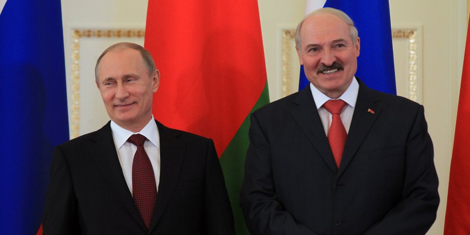 Лукашенко и Путин, президент Беларуси, президент РФ