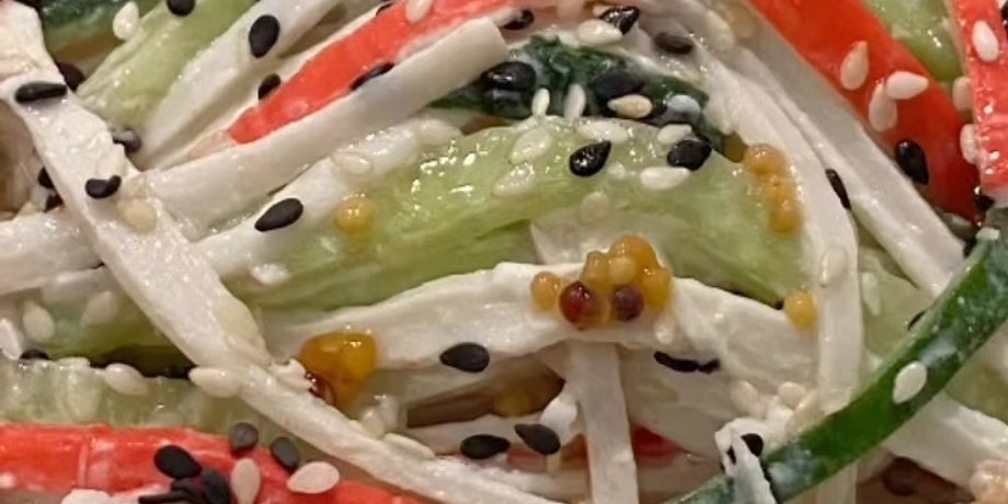 салат, салат с крабовыми палочками