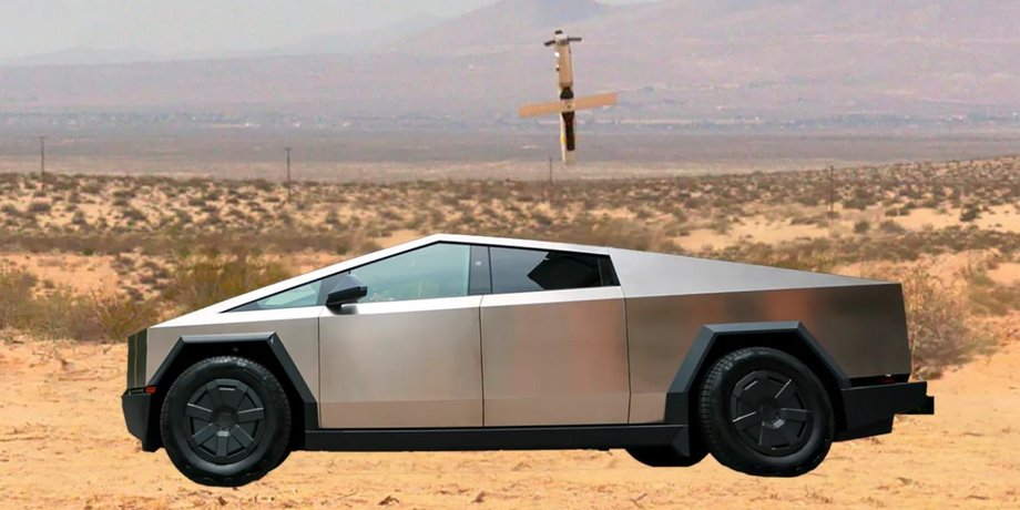 Tesla Cybertruck коллаж