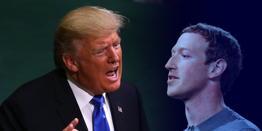 Дональд Трамп и Марк Цукерберг