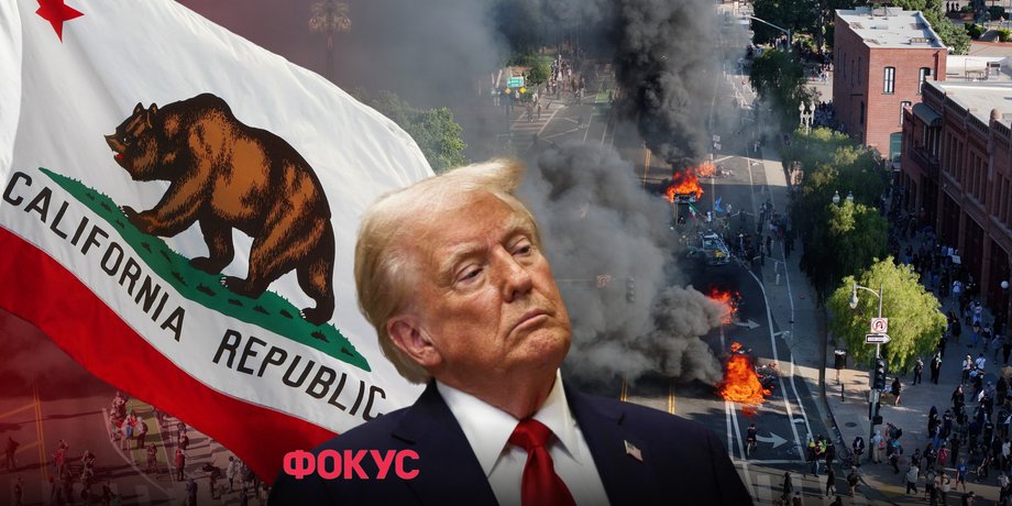 дональд трамп, протесты в лос-анджелесе, протесты в калифорнии, уличные протесты, протесты против депортации мигрантов, беспорядки в Калифорнии