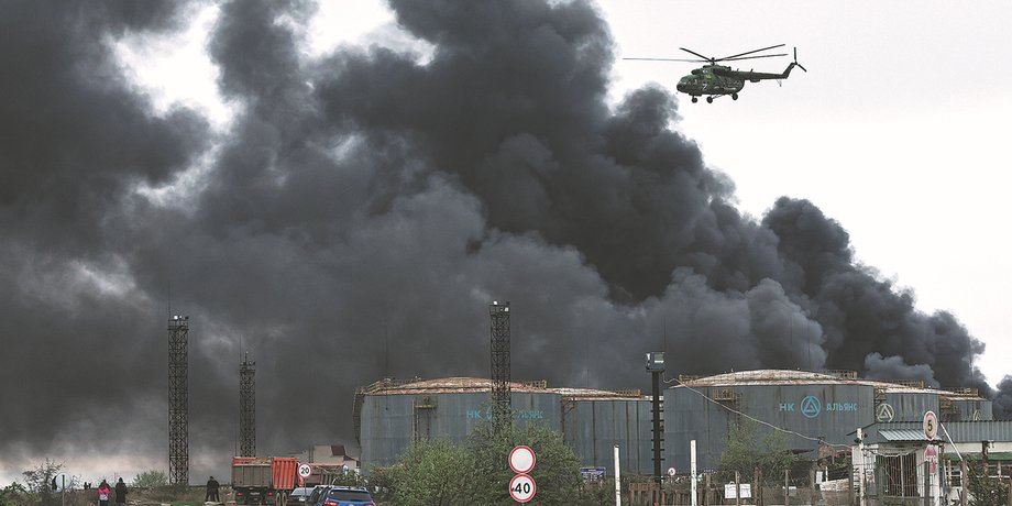 пожар на нефтебазе РФ