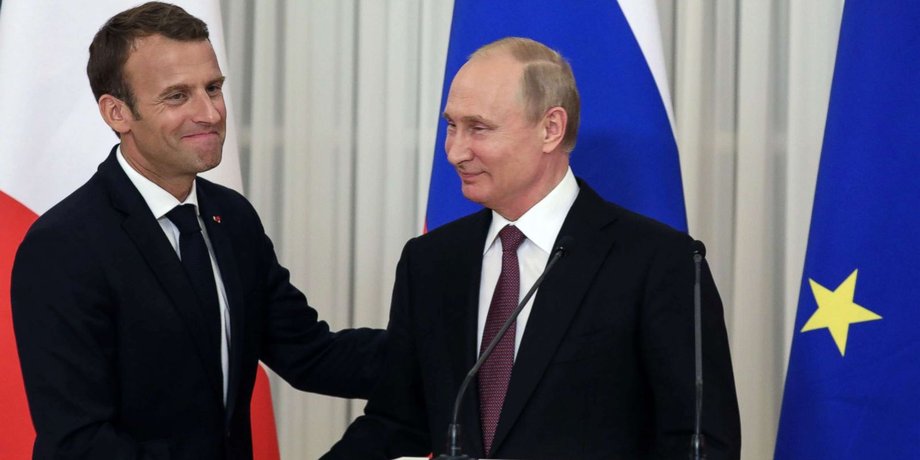 Эмманюэль Макрон и Владимир Путин