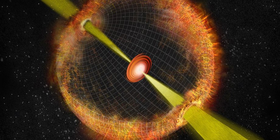 Гамма-всплеск в представлении художника. Bill Saxton, NRAO/AUI/NSF