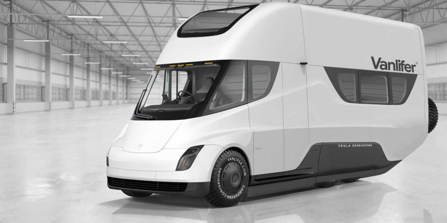 Автодом Tesla, дом на колесах Tesla, Tesla Robovan, электромобиль Tesla, Tesla Semi, новый Tesla Semi