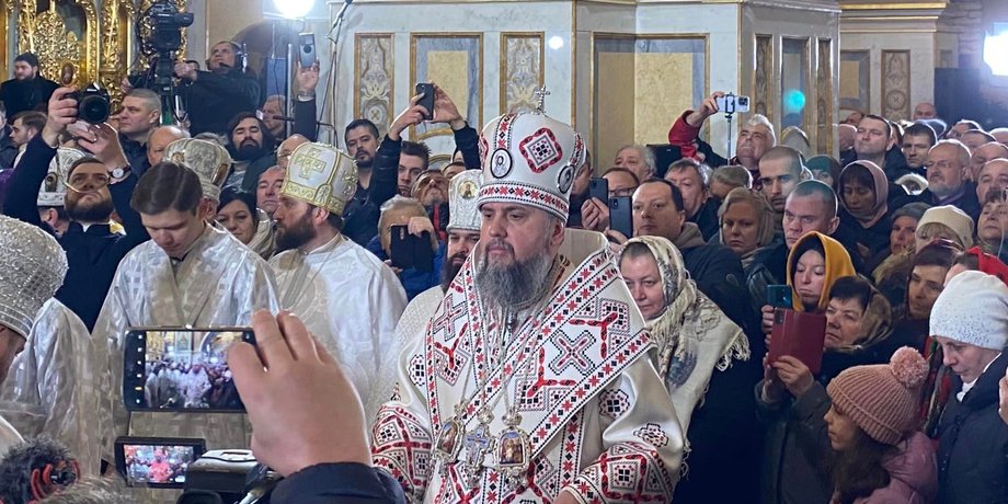 предстоятель пцу, епифаний, служба в лавре, успенский собор, что сказал епифаний, пцу, рождество в лавре