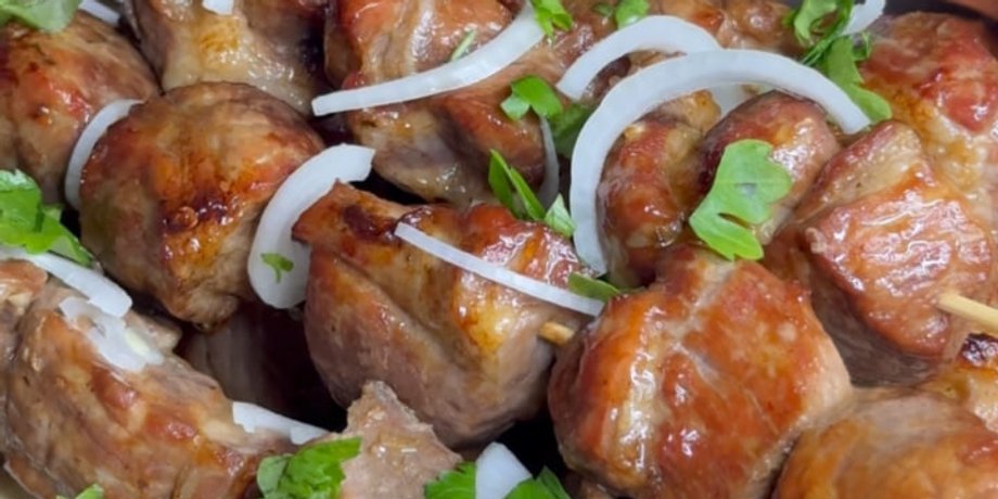 шашлык в духовке, рецепт шашлыка, шашлык дома, шашлык без мангала