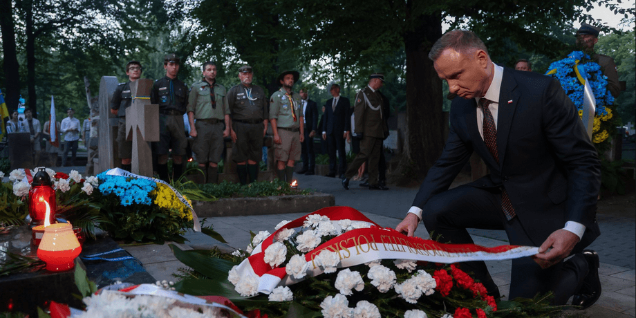Анджей Дуда, Анджей Дуда вшанував воїнів УНР, вінок, православний цвинтар у Волі