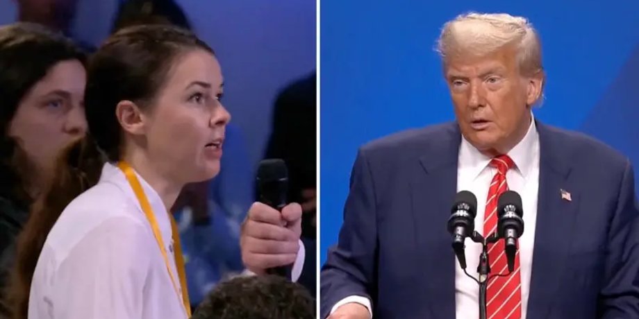Трамп и украинская журналистка и украинская журналистка