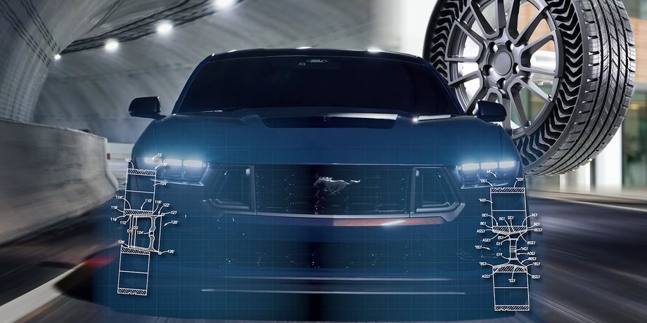 Ford, Ford Mustang, Шини, Колеса, Колісні диски, Патент, Технології, Безповітряні шини, Фото