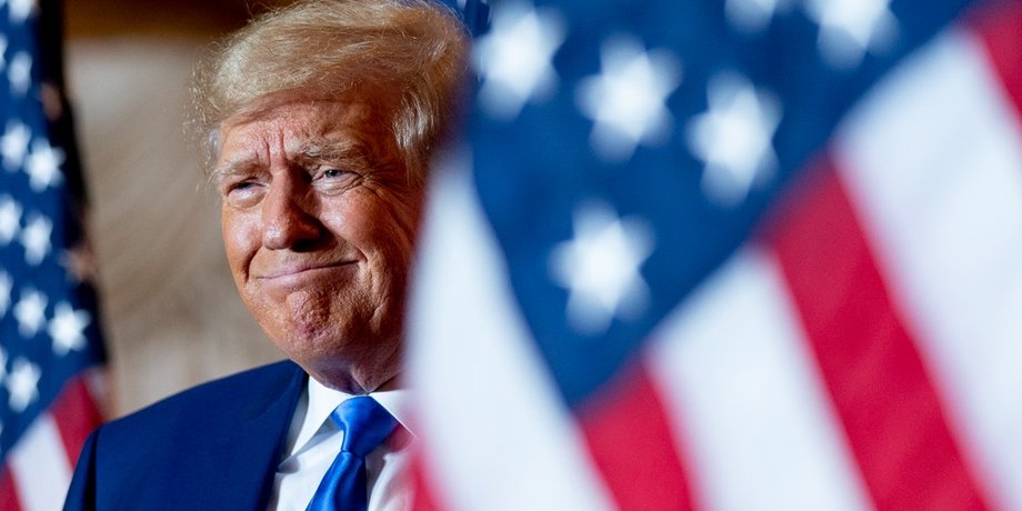 Дональд Трамп, США, политик, американский флаг