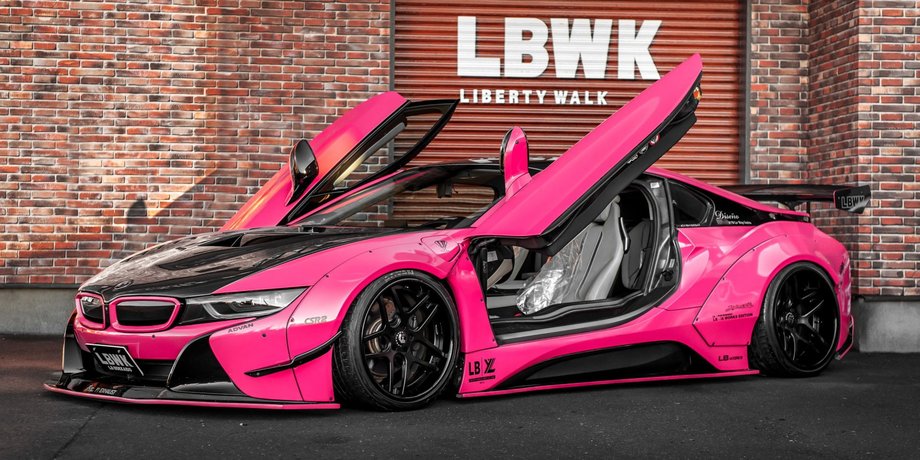 BMW, BMW i8, Liberty Walk, Тюнинг, Авто, Автомобили, Спорткар, Гибрид, Дизайн, Фото, Кузов, Цвет, Доработки