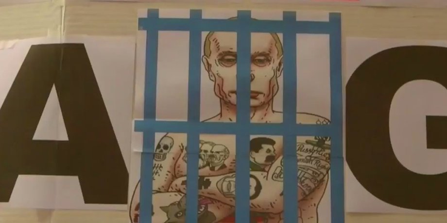 Фото: YouTube / Протест в США против Путина