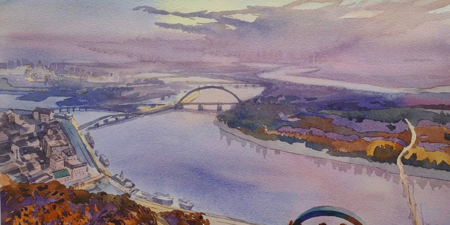 картина, акварель, мирное небо, художник алексей федир, помощь всу, помощь армии