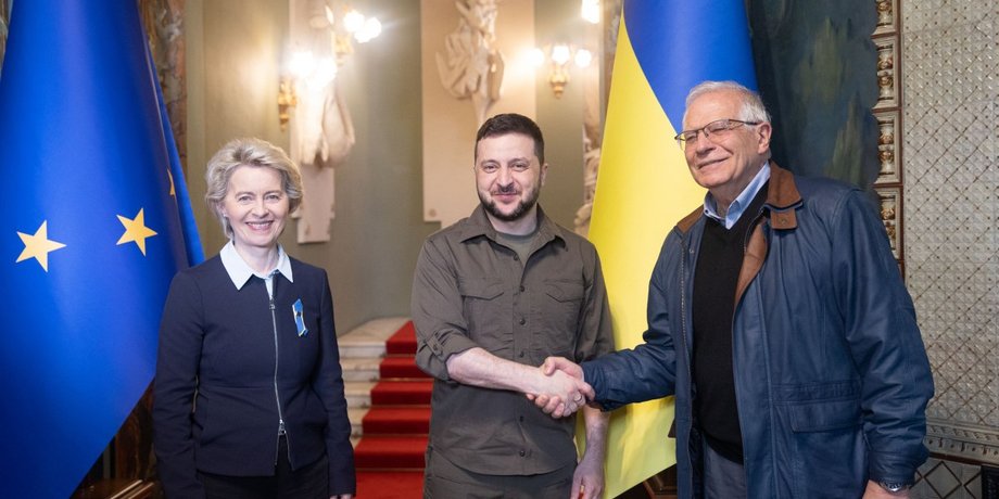 Володимир Зеленський, Жозеп Боррель, Урсула фон дер Ляєн, Україна та Євросоюз, Україна ЄС, санкції Євросоюзу