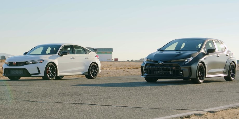 Honda Civic Type R, Toyota GR Corolla, Гонки, Хэтчбеки, Заезд, Видео, Авто, Автомобили, Блогеры