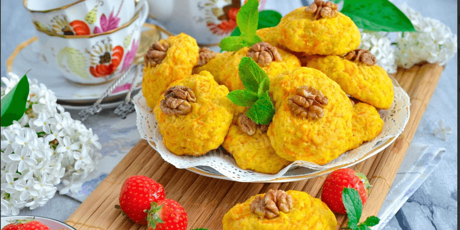 Постное морковное печенье, постная выпечка, постное печенье, печенье