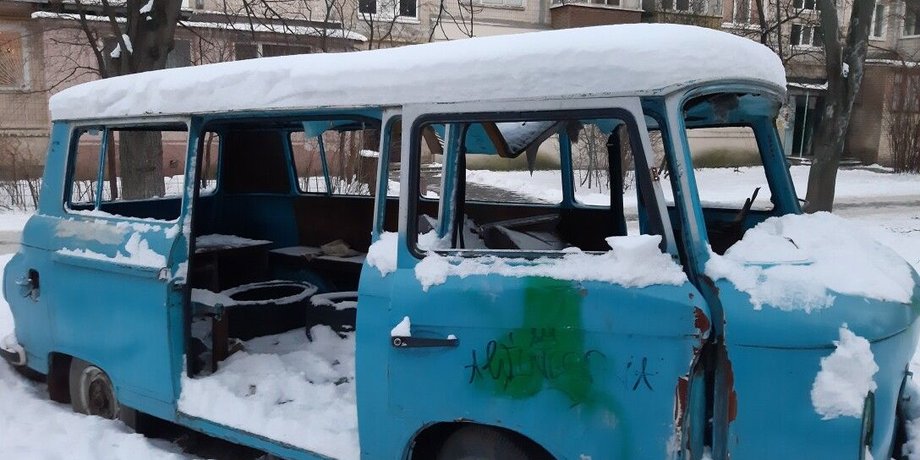 автобус, снег