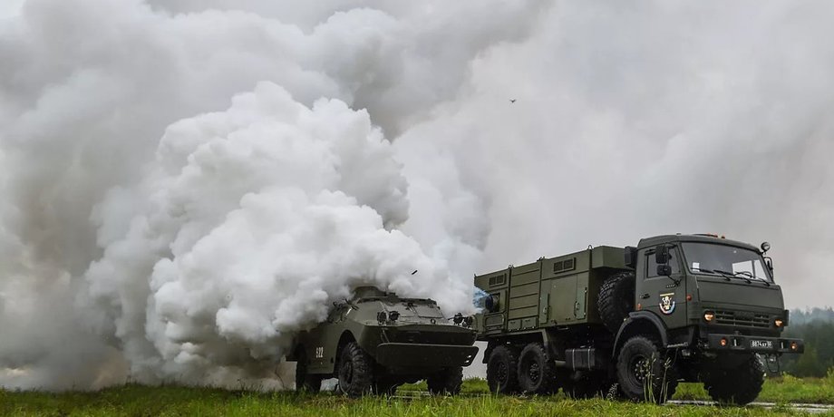дымовая машина РФ,  постановка дымовой завесы