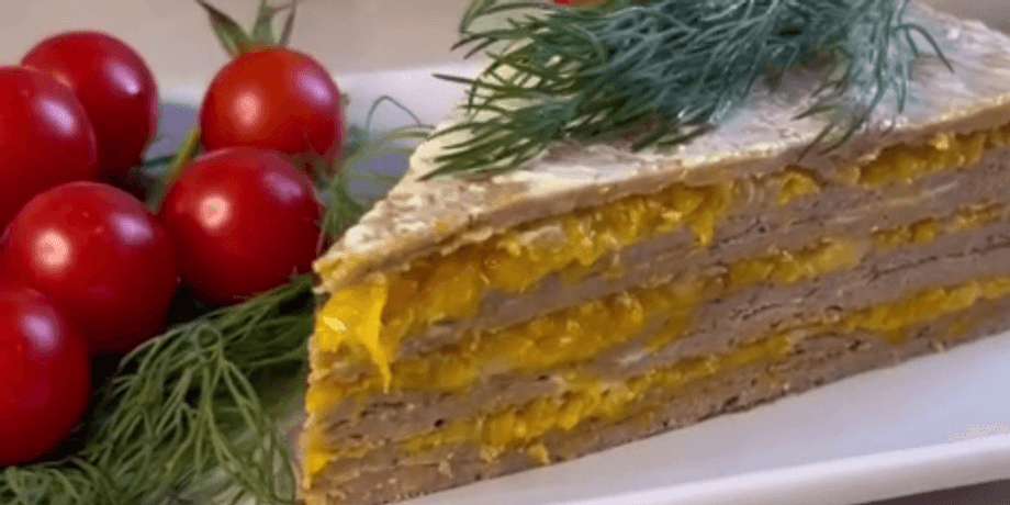 кабачково-печеночный торт, рецепт, кабачки рецепты
