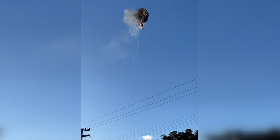 бразилия, упал воздушный шар, загорелся воздушный шар, воздушный шар