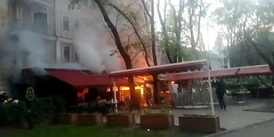 Пожар, Одесса, ресторан "Щастье", отель "Пале-Рояль