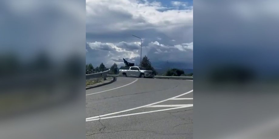 Пулемет в кортеже Путина во Владивостоке