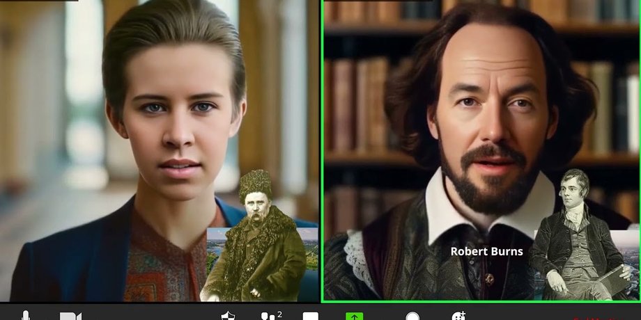 Леся Украинка, Уильям Шекспир, ИИ, искусственный интеллект, Зум