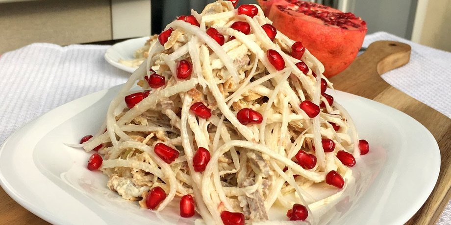 салат ташкент, салат з гранатом, кулінарія