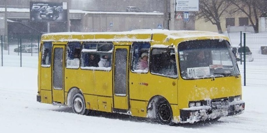маршрутка, киев, зима