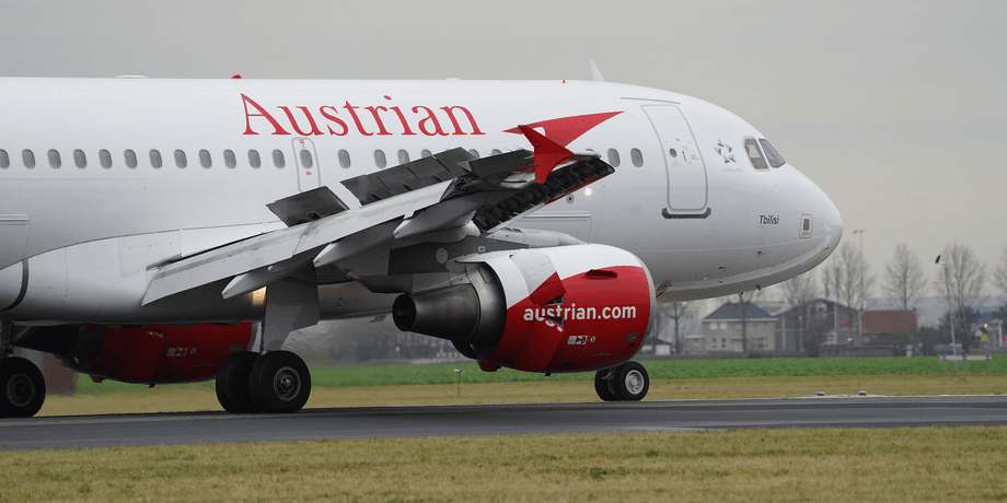 Літак, Austrian Airlines, аеропорт, злітна смуга, турбіна