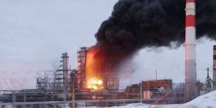 пожар, огонь, НПЗ Лукойл