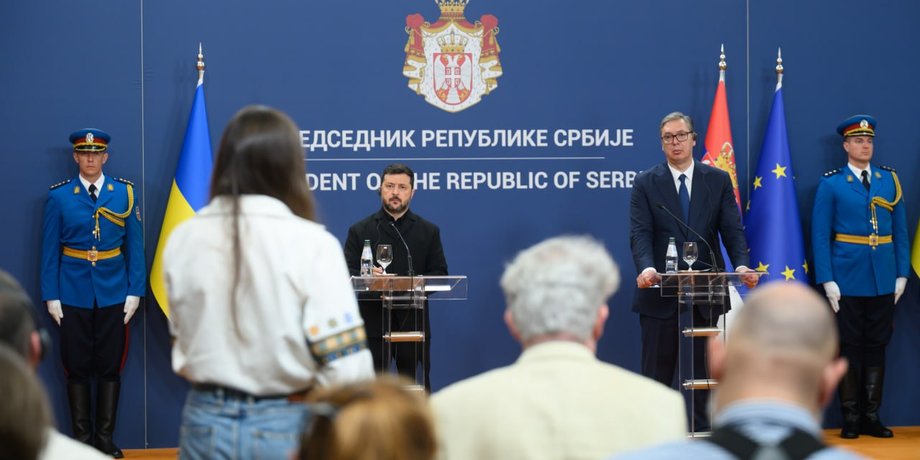 Володимир Зеленський та Александр Вучич У Сербії фанати обурилися візиту Зеленського